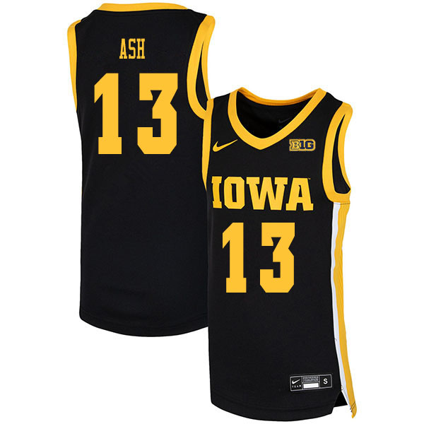 2020 Men #13 Austin Ash Iowa Hawkeyes College Basketball Jerseys Sale-Black - Click Image to Close